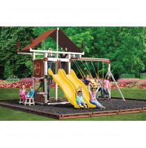 Swing Kingdom Deluxe Kastle Tower Vinyl Swing Set KC7 - 4 Color Options